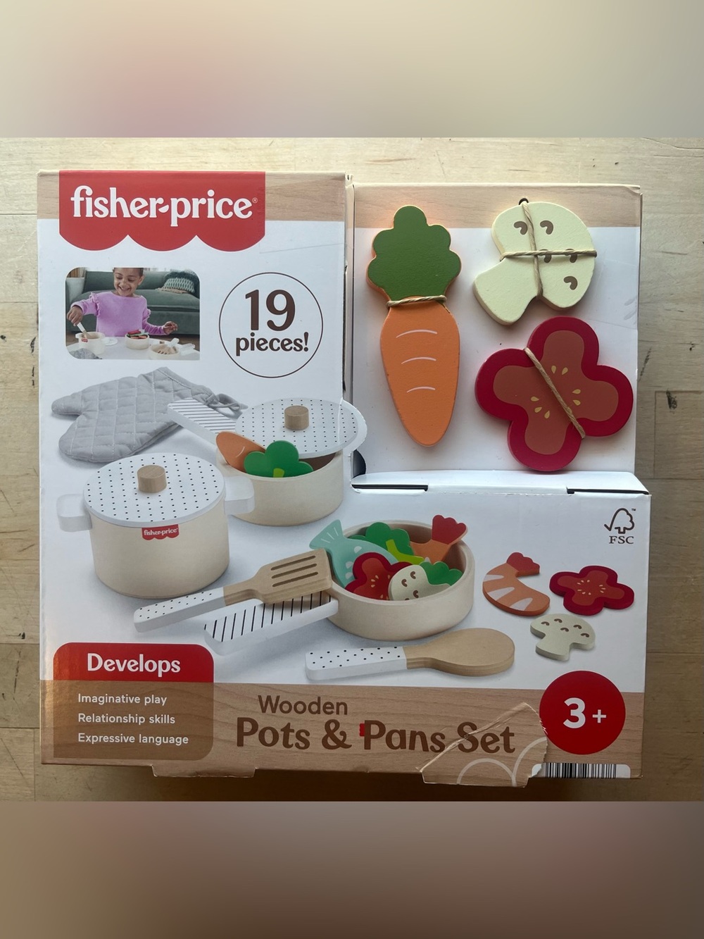 Fisher-Price Wooden Pots & Pans Playset - 19 pieces